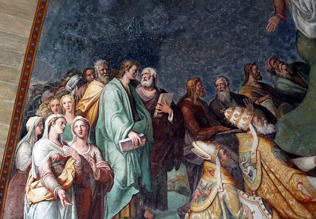 Gesù, gli Apostoli e i Santi sepolti nella Basilica - dettaglio, Chiesa di Santa Sabina, Roma
